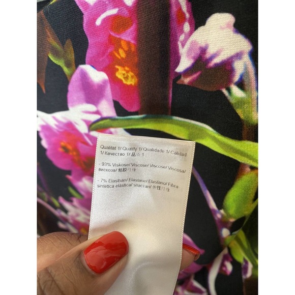 ESCADA Floral Botanical Print Cap-Sleeve Sheath Dress size 38 US Medium - Picture 6 of 7